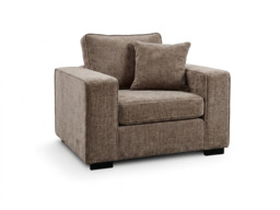 Chestnut Espresso Armchair with Cushion Enzo Fabric - thumbnail 1