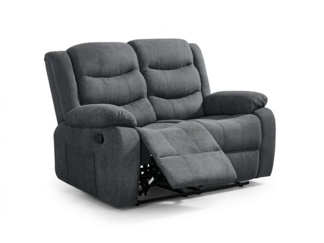 Sorrentino 2 Seater Recliner Sofa Fabric Grey - image 1