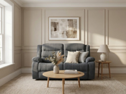 Sorrentino 2 Seater Recliner Sofa Fabric Grey - thumbnail 4