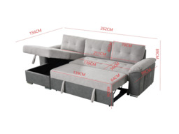 Dover Corner Sofa Bed with Storage - thumbnail 3