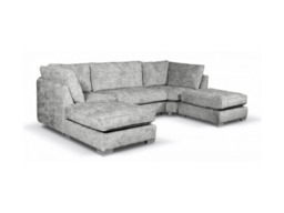 Brixton U Shaped Sofa Silver - thumbnail 1