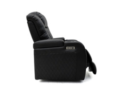 Tech 8 Smart Electric Recliner Armchair Black Aire Leather - thumbnail 4