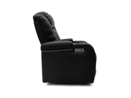 Tech 8 Smart Electric Recliner Armchair Black Aire Leather - thumbnail 2