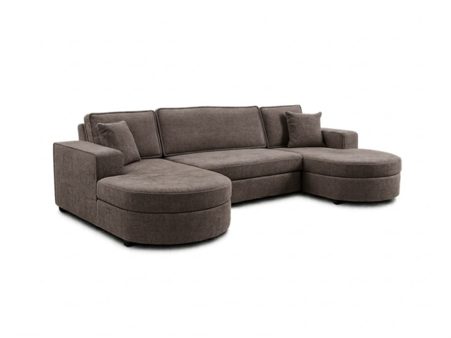 Belrosa Enzo Chocolate U Shaped Sofa Bed with Storage - image 1
