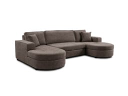 Belrosa Enzo Chocolate U Shaped Sofa Bed with Storage - thumbnail 1