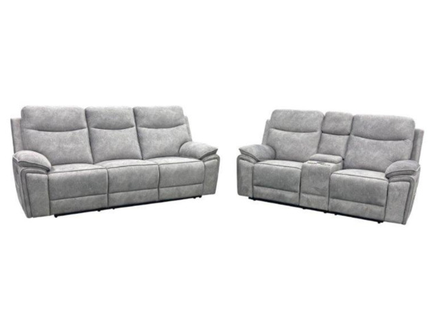 Toronto Grey 3+2 Electric Recliner Sofa Set - image 1