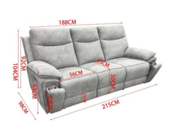 Toronto Grey 3+2 Electric Recliner Sofa Set - thumbnail 5