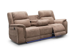 Hanna 3+2 Sofa Set Electric Recliner Beige Micro Fabric - thumbnail 2