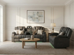 Orlando Grey Electric Recliner Sofa Set 3+2 - thumbnail 2