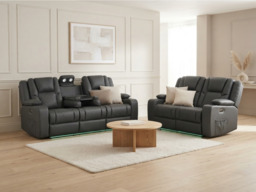 Orlando Grey Electric Recliner Sofa Set 3+2 - thumbnail 3