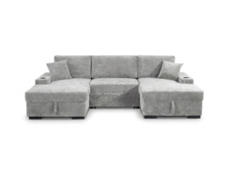 Noma Silver U Shaped Sofa Bed with Storage - thumbnail 3