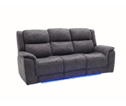 Hanna 3 Seater Electric Recliner Sofa in Grey Micro Fabric - thumbnail 2
