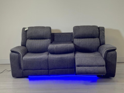 Hanna 3 Seater Electric Recliner Sofa in Grey Micro Fabric - thumbnail 3
