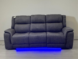 Hanna 3 Seater Electric Recliner Sofa in Grey Micro Fabric - thumbnail 5