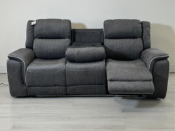 Hanna 3 Seater Electric Recliner Sofa in Grey Micro Fabric - thumbnail 4