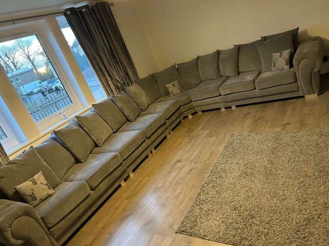 Verona Corner Sofa 9 Seater Universal Scatter Back Grey - image 1