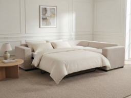 Chestnut Corner Sofa Bed Cream Fabric - thumbnail 3
