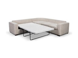 Chestnut Corner Sofa Bed Cream Fabric - thumbnail 2