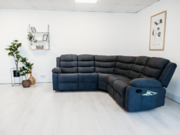 Sorrentino Corner Recliner Sofa in Grey Fabric - thumbnail 8