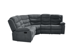Sorrentino Corner Recliner Sofa in Grey Fabric - thumbnail 3