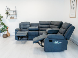 Sorrentino Corner Recliner Sofa in Grey Fabric - thumbnail 4
