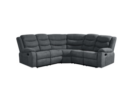 Sorrentino Corner Recliner Sofa in Grey Fabric