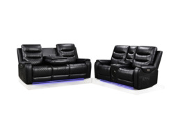 Forbes 3+2 Electric Recliner Sofa Set Aire Leather - thumbnail 1