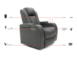 Tech 8 Smart Grey Electric Recliner Armchair - thumbnail 8