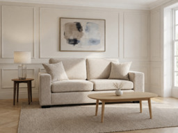 Chestnut 3 Seater Sofa Cream Enzo Fabric - thumbnail 2