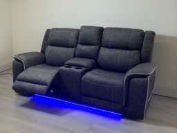 Hanna 2 Seater Electric Recliner Sofa in Grey Micro Fabric - thumbnail 4