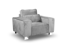 Sloane Luxury Large Armchair with Cushion Plush Velvet - thumbnail 2