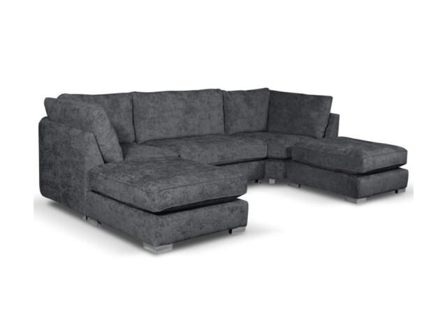 Brixton U Shaped Sofa Charcoal Grey - image 1