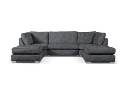 Brixton U Shaped Sofa Charcoal Grey - thumbnail 2