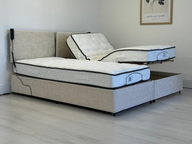 Sleepadjusta Heavy Duty Electric Adjustable Bed with Pocket Mattress and Headboard User Weight up to 25 Stone - image 1