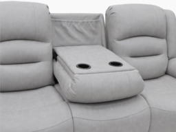 Saxon 3+2+1 Electric Recliner Sofa Set Light Grey Suede - thumbnail 7