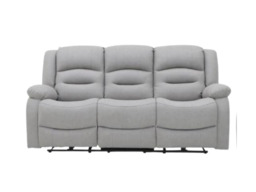 Saxon 3+2+1 Electric Recliner Sofa Set Light Grey Suede - thumbnail 2