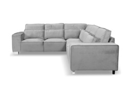 Sloane Luxury Large Double Corner Sofa Plush Velvet Silver - thumbnail 2
