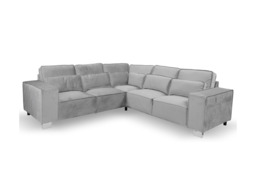 Sloane Luxury Large Double Corner Sofa Plush Velvet Silver - thumbnail 1