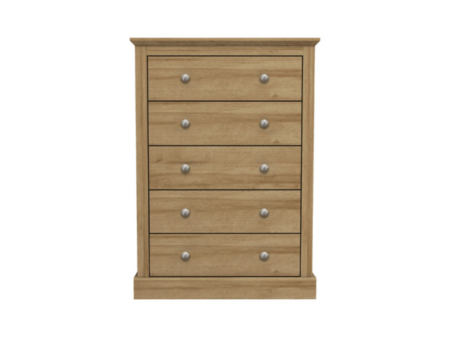 Devonshire Five Drawer Chest Oak - image 1