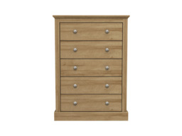 Devonshire Five Drawer Chest Oak - thumbnail 1