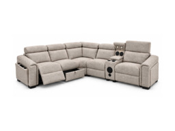 Cubo Modular Corner Sofa with Console Cream Enzo Fabric - thumbnail 3
