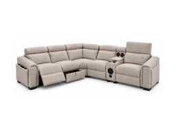 Cubo Modular Corner Sofa with Console Cream Enzo Fabric