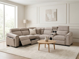 Cubo Modular Corner Sofa with Console Cream Enzo Fabric - thumbnail 5