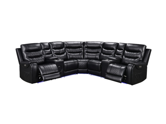 Forbes Electric Recliner Corner Sofa Aire Leather - image 1