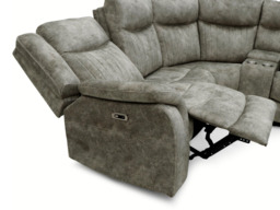 Lawson Charcoal Grey Electric Corner Recliner Sofa Modular - thumbnail 6