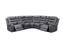 Forbes Electric Recliner Corner Sofa Aire Leather - thumbnail 1