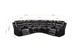 Forbes Electric Recliner Corner Sofa Aire Leather - thumbnail 2