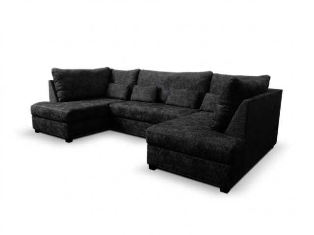 Meridian U Shape Sofa Bed with Storage Alaska Chenille - image 1