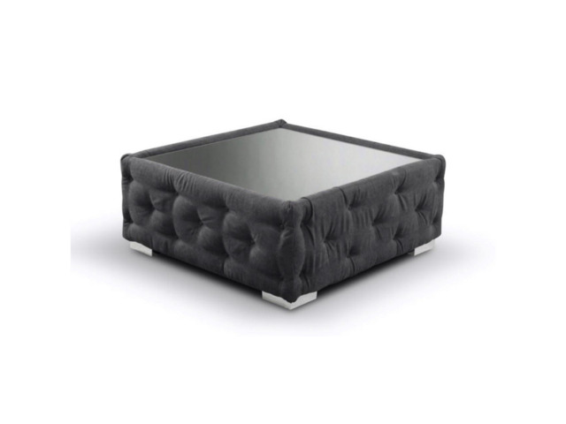 Carnaby Black Footstool with Glass Top - image 1