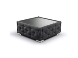 Carnaby Black Footstool with Glass Top